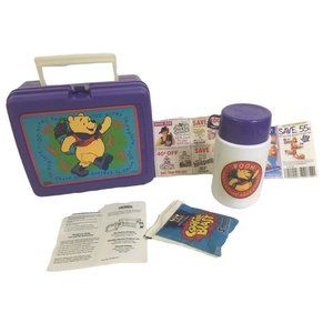 Vintage WINNIE THE POOH Lunchtime Adventures - Lunchbox with Thermos and Promo
